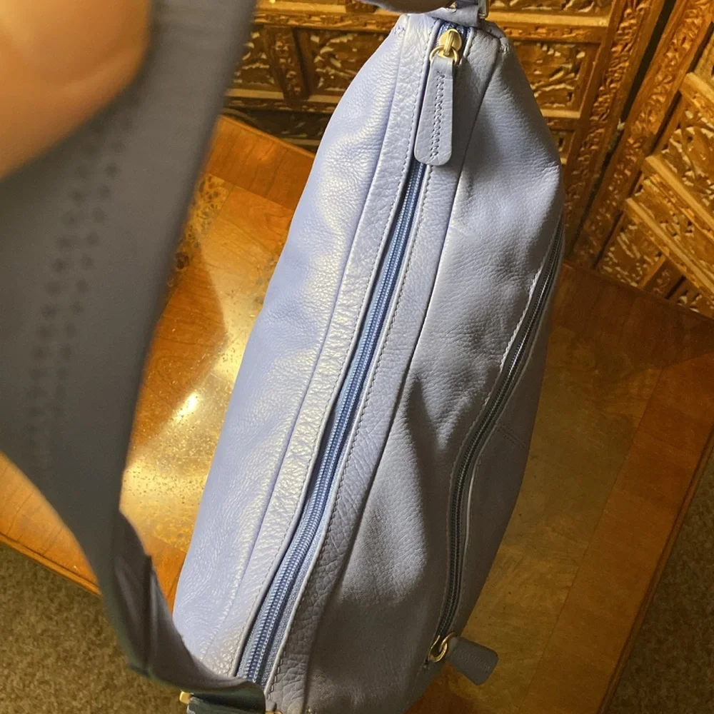 Stone Mountain NWOT Sapphire Blue Pebbled Leather Hobo Shoulder Bag Wedding